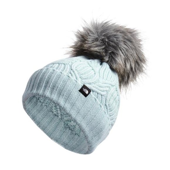The North Face Accessories - NORTH FACE NEW YOUTH WOMENS OH MEGA POM BEANIE STARLIGHT BLUE